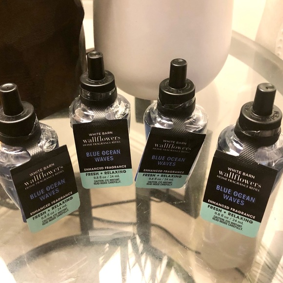 BATH & BODY WORKS BLUE OCEAN WAVE SET OF 4 - Picture 3 of 4